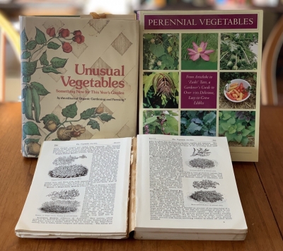 Books, unusual vegetables
