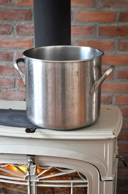 Boiling maple sap