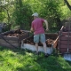 Turning compost