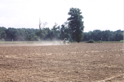 Plowing field