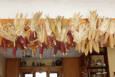 Popcorn hanging from kitchen rafters