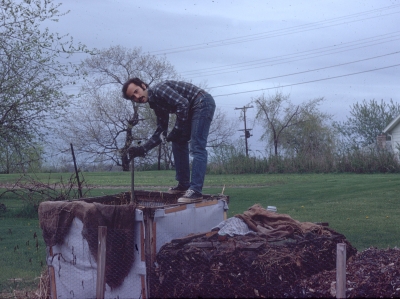 Aerating my compost pile of yore