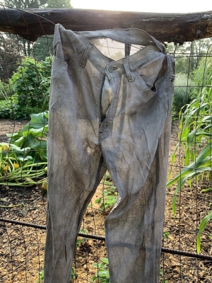 Partially composted Levi jeans