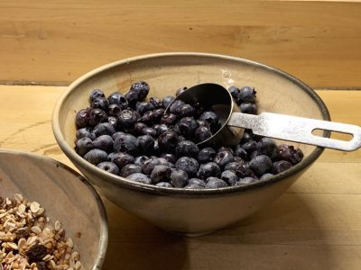 Blueberries, frozen and defrosted