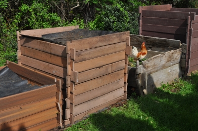 Compost bins, covered