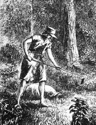 Johnny appleseed engraving