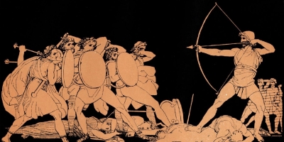 Odysseus killing wife's suitors