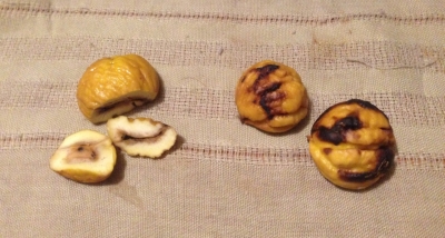 Staining of Japanese chestnuts