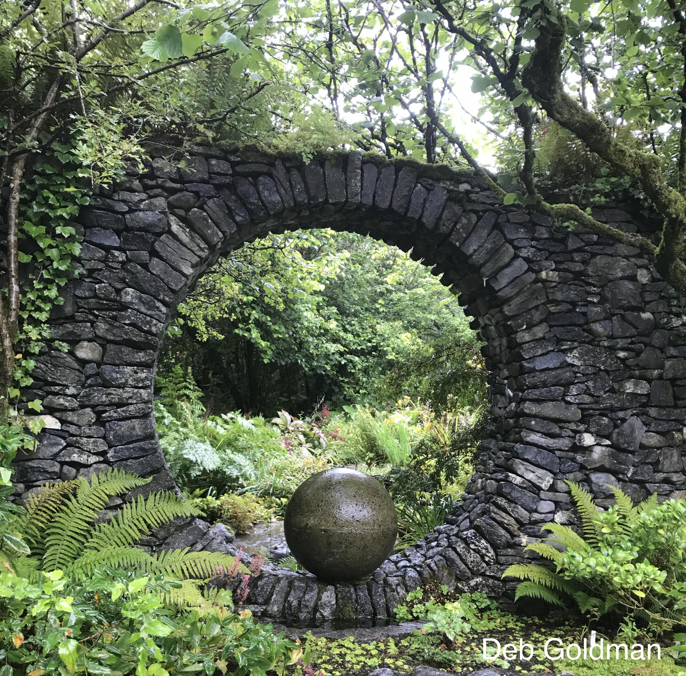 Moon gate, at property line