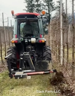 Root pruning young orchard